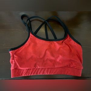 Red Varsity Sports Bra